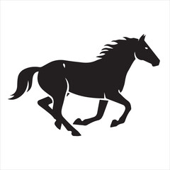 Fototapeta premium icon running horse vector illustration. horse silhouette isolated on white