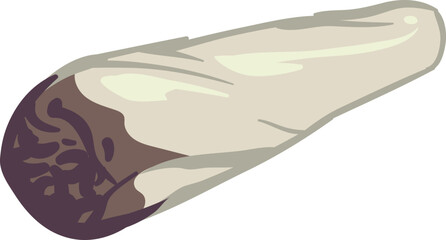 Fototapeta premium Smoking joint. Natural cannabis cigarette color icon