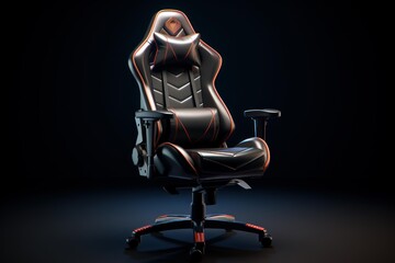 Modern gaming chair on black background, designed for comfort and esports performance