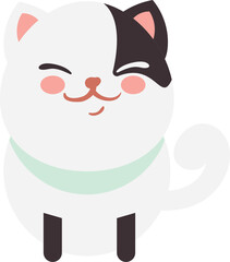 Fototapeta premium Happy cat color character. Relaxing kitten sit