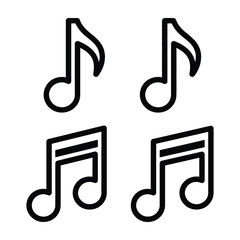 Musical notes symbolizing harmony and rhythm in a minimalist design with clean lines and bold black outlines © creative vector hut