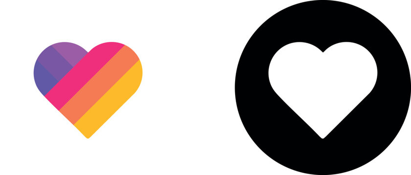 Likee Color and Black Circle Logo Editable App Vector Icons for Mobile Projects