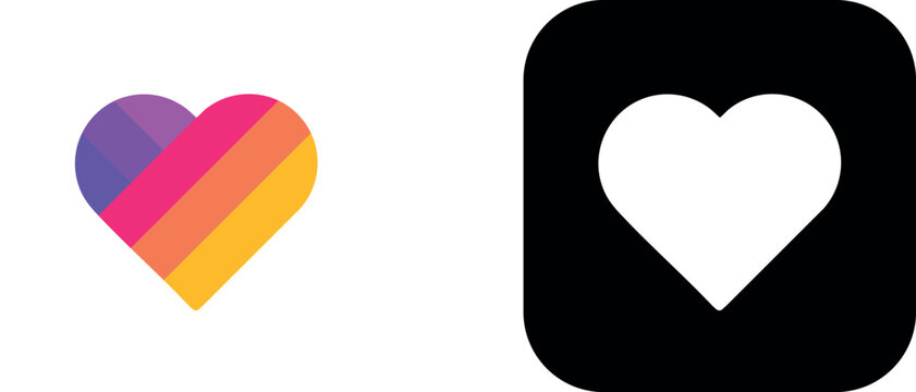 Likee Color and Black Square Logo Premium Vector Set for Branding and Apps