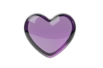 Dark purple heart shaped with glossy finish