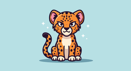 Cute Cheetah Cub Sitting Adorably. © NFS Studio