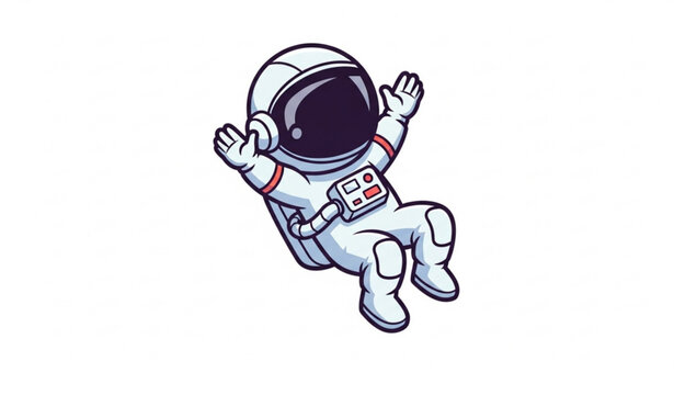Cartoon Kid Astronaut Vector Illustration Cute Space Character Isolated on White Background