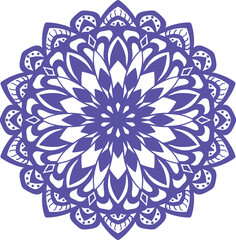 Purple lavender mandala art with detailed floral petals and dots for wellness backgrounds