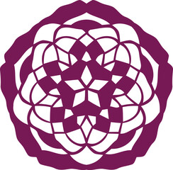 Purple mandala, abstract geometric pattern, intricate design, decorative element