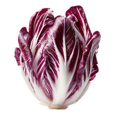 Obraz premium PNG of Close-up of fresh, vibrant red radicchio with crisp white veins.