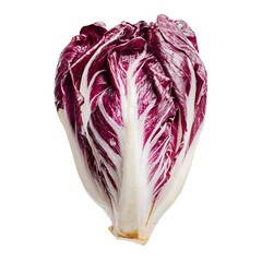 Fototapeta premium PNG of Fresh radicchio with vibrant red leaves and white veins, perfect for salads.