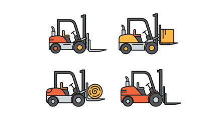 Farm forklift Line art vector dynamic modern abstract illustration © Ramjan