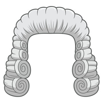 Monochrome judges wig icon isolated on white background hats symbol stock vector illustration ideal for legal court and justice concept design