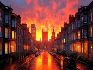 Fototapeta premium Aberdeen Scotland skyline