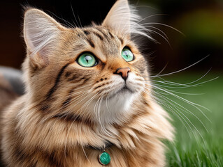 Cat outside in garden