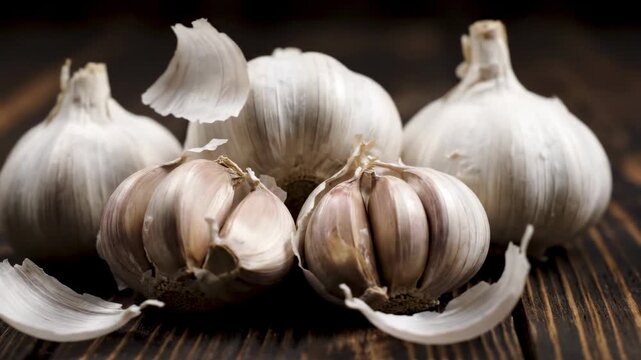 Close-up view of fresh garlic