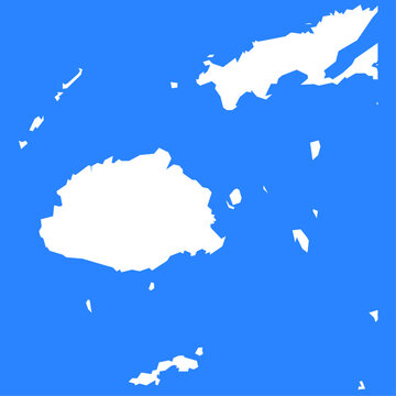 Outline map of FIJI Map with Islands