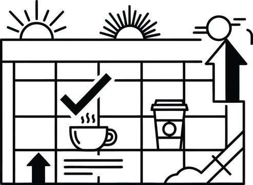 Woman enjoying a hot beverage in a serene office environment wqe (323) morning scene