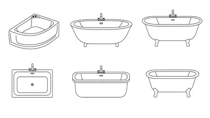 Diverse Bathtub Collection Modern and Classic Plumbing Fixtures for Bathroom Interior Design