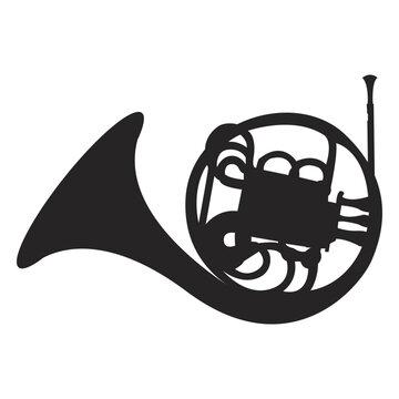French horn musical instrument black