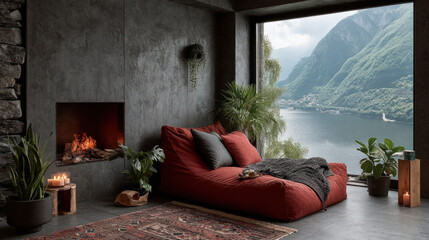 Fototapeta premium Modern interior of a contemporary house