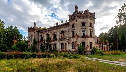 Fototapeta premium The Forgotten Palace - A Glimpse into the Pasts Architectural Ruins.