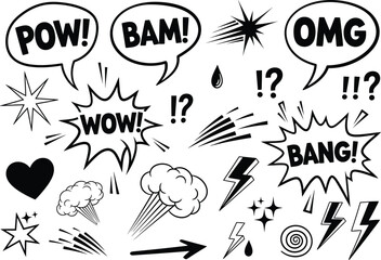 Comic book style speech bubbles and sound effects © WRSakib