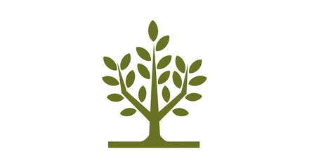 Fototapeta premium Green tree illustration on white background