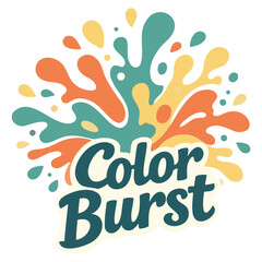 Vibrant and playful color splash explosion design with abstract paint splatters in bright shades isolated on transparency