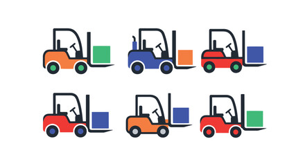 Naklejka premium Forklift Transport Line art creative smooth abstract vector