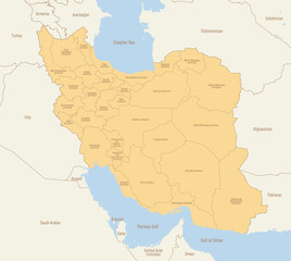 Obraz premium Iran Provinces Political Map