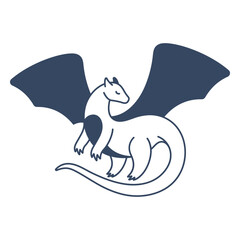 Monster flying dinosaur stroke © Vexels