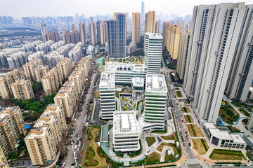 Tongji Hospital Modern Medical Complex Aerial View Wuhan China © TranPhuoc