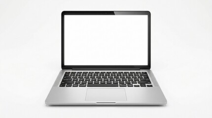 laptop mockup with blank screen without background digital workspace concept