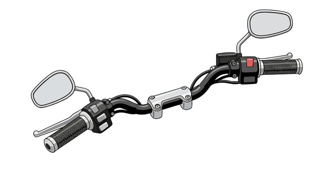 Motorcycle Handlebars with Mirrors.