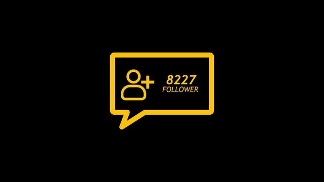 social media follower icon animation. 10k follower countdown