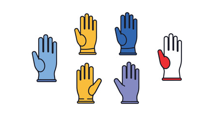 Fototapeta premium Medical Gloves Line soft elegant style illustration
