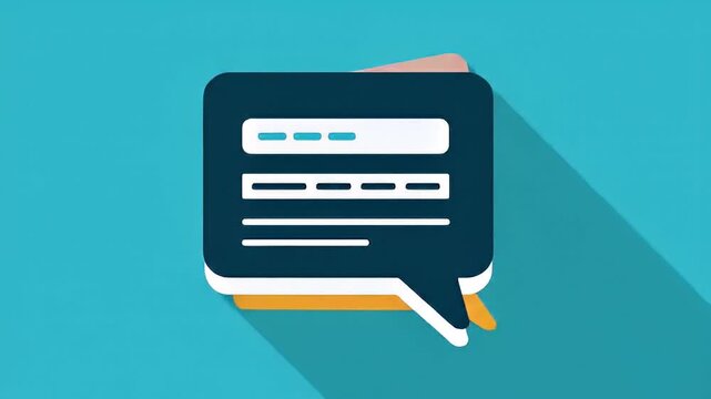 Modern speech bubble with dummy text fills against a light blue textured background