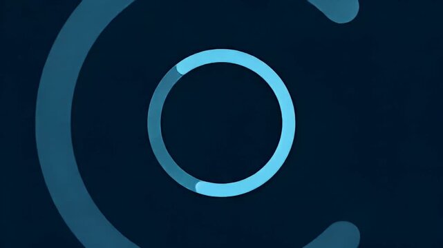 Abstract dark blue backdrop with light blue circle and curve minimalist shapes