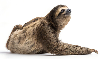 Obraz premium Adorable sloth sitting relaxed in a calm and peaceful atmosphere