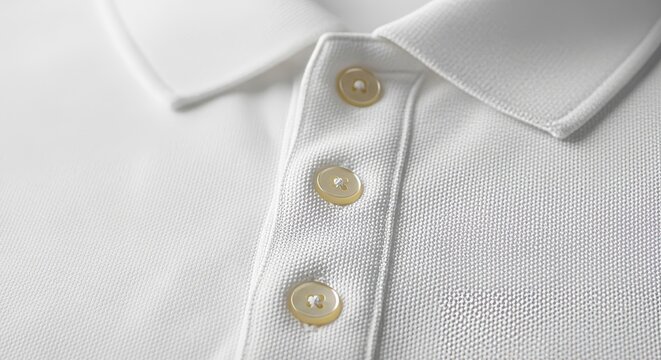 White Shirt with Gold Buttons Closeup.