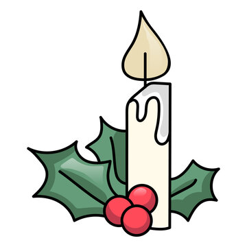 Candle winterberry flat