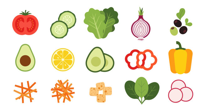 Fresh vegetables collection isolated on white