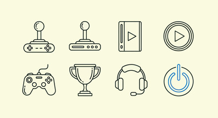 Gaming icons joystick controller trophy © Corne