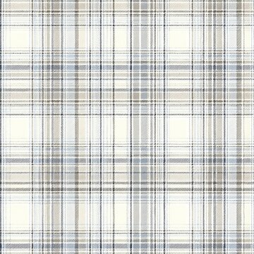 Plaid design with soft cream, gray, and blue lines on neutral base