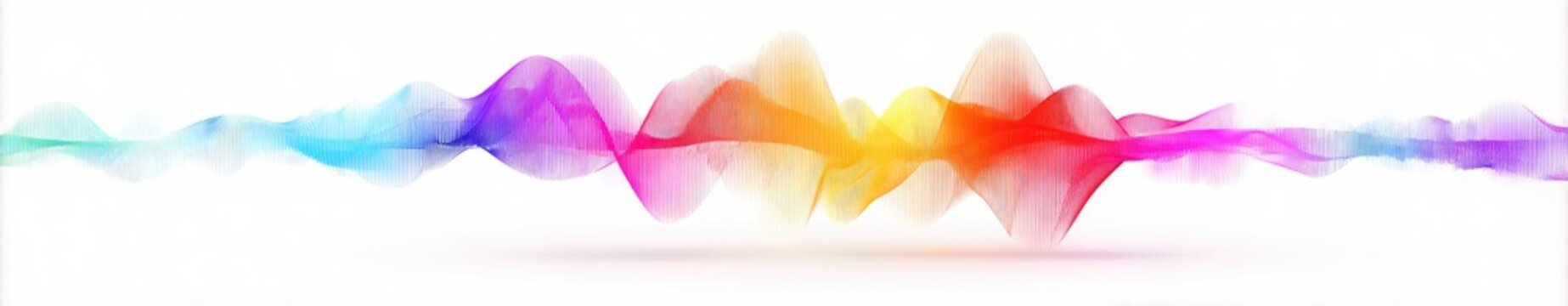 A vibrantly colored, undulating abstract wave on a white background