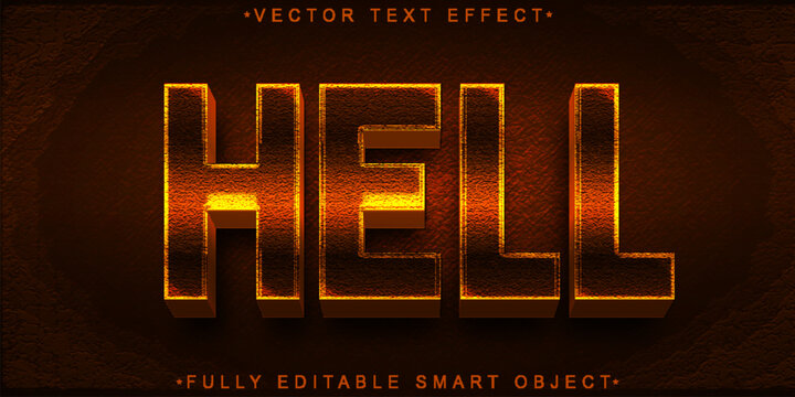  Hell Dark Fire Typography Vector Fully Editable Smart Object Text Effect
