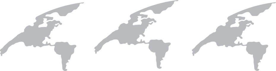 Fototapeta premium Simple grey world map vector illustration minimalist flat design for global business and international c