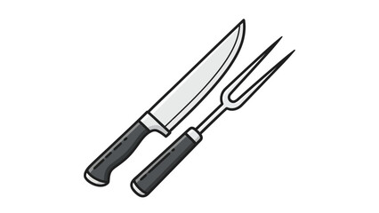 Naklejka premium Knife and Meat Fork.