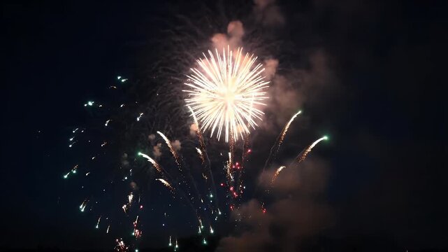 Fireworks Display in the Night Sky - A Spectacular Celebration.