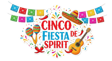 Obraz premium Vibrant celebration of cinco fiesta de spirit with musical instruments